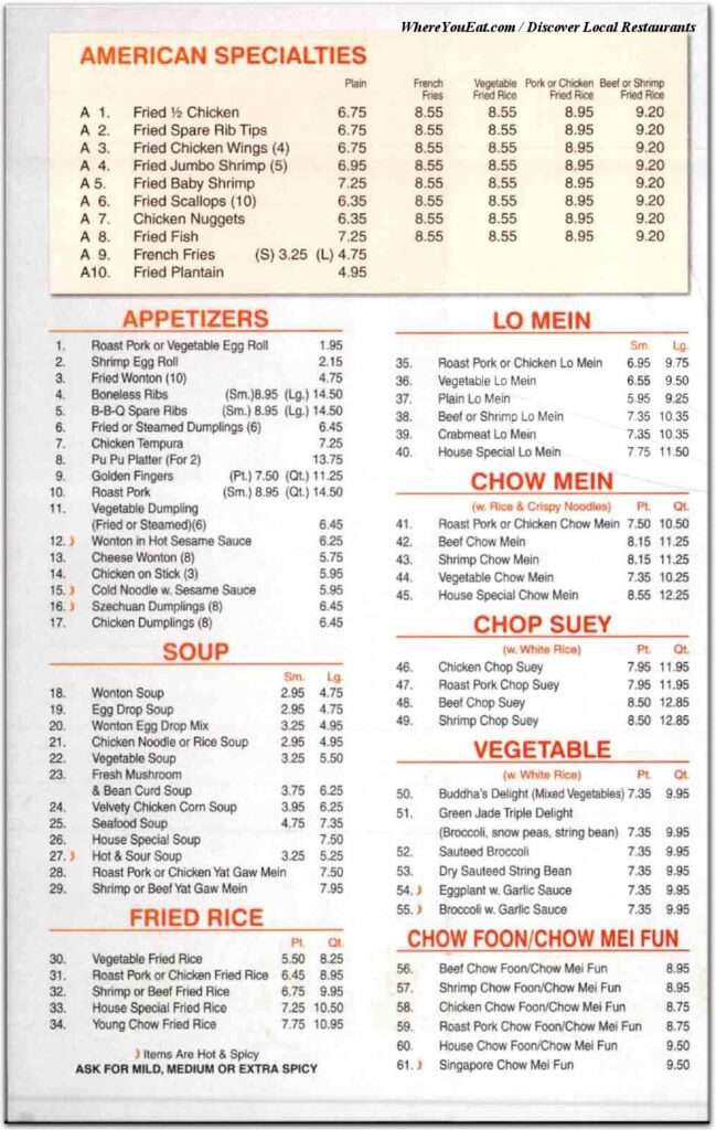 Rego Garden menu 1